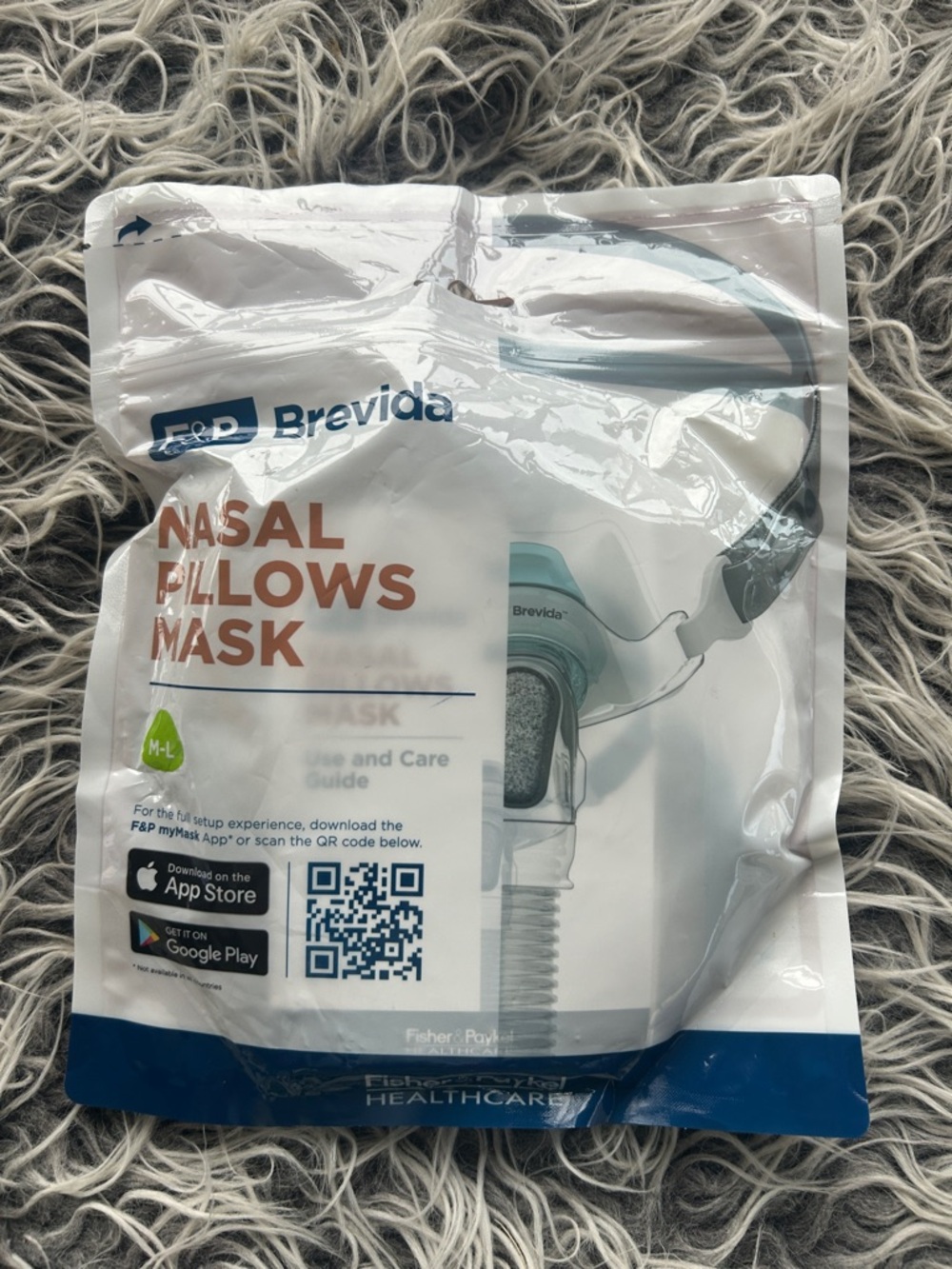Fisher & Paykel Brevida Nasal pillow mask sealed in package medium large